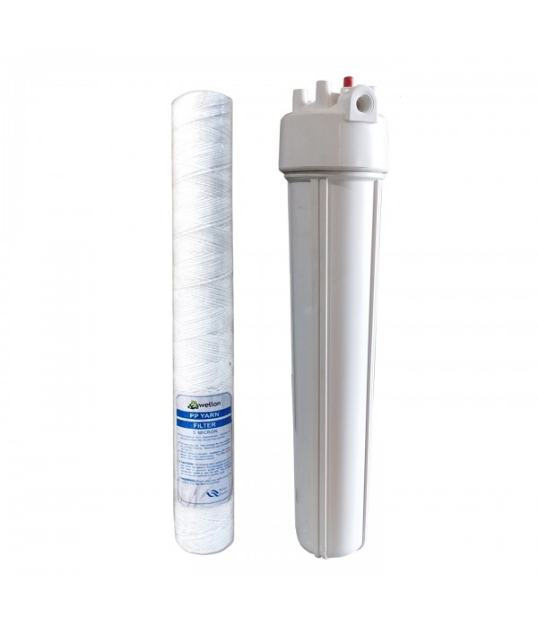WELLON PURE Main Line Water Filter for Kitchen & Bathroom - Removes Mud, Clay and Sand Particles - 20 INCH FILTER